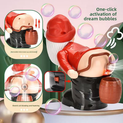 Funny Santa Claus Electric Bubble Machine with Lights and Music