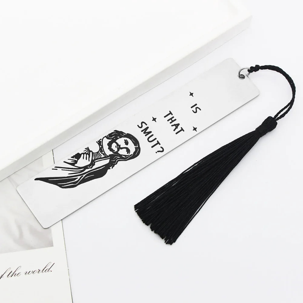 Funny Metal Bookmark with Tassel Book Lover Humor Peeking Jesus Book Marker - Is That Smut? Reader Birthday Gift