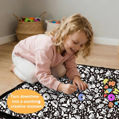 DIY Coloring Blanket for Adults & Kids, 50 X 60 Inch (Animals)